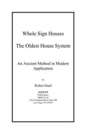 Whole Sign Houses the Oldest House System