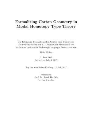 Formalizing Cartan Geometry in Modal Homotopy Type Theory