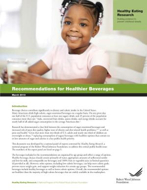 Recommendations for Healthier Beverages