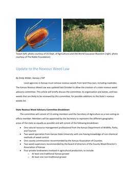 Update to the Noxious Weed Law