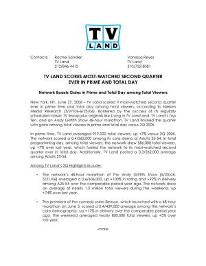 062706 Tv Land Scores Most Watched Second Quarter Ever In