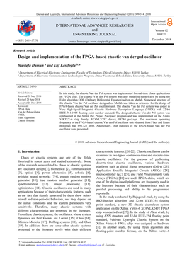 Design and Implementation of the FPGA-Based Chaotic Van Der Pol Oscillator