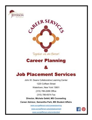 Career Planning and Job Placement Services Booklet