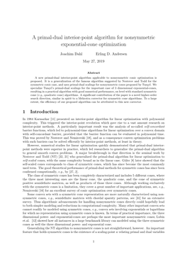 A Primal-Dual Interior-Point Algorithm for Nonsymmetric Exponential-Cone Optimization