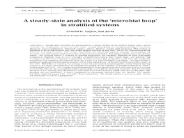 Microbial Loop' in Stratified Systems