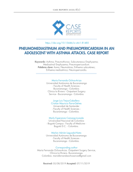 Pneumomediastinum and Pneumopericardium in an Adolescent with Asthma Attacks