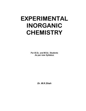 Inorganic Chemistry Practical
