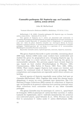 Cannabis Pathogens XI: Septoria Spp