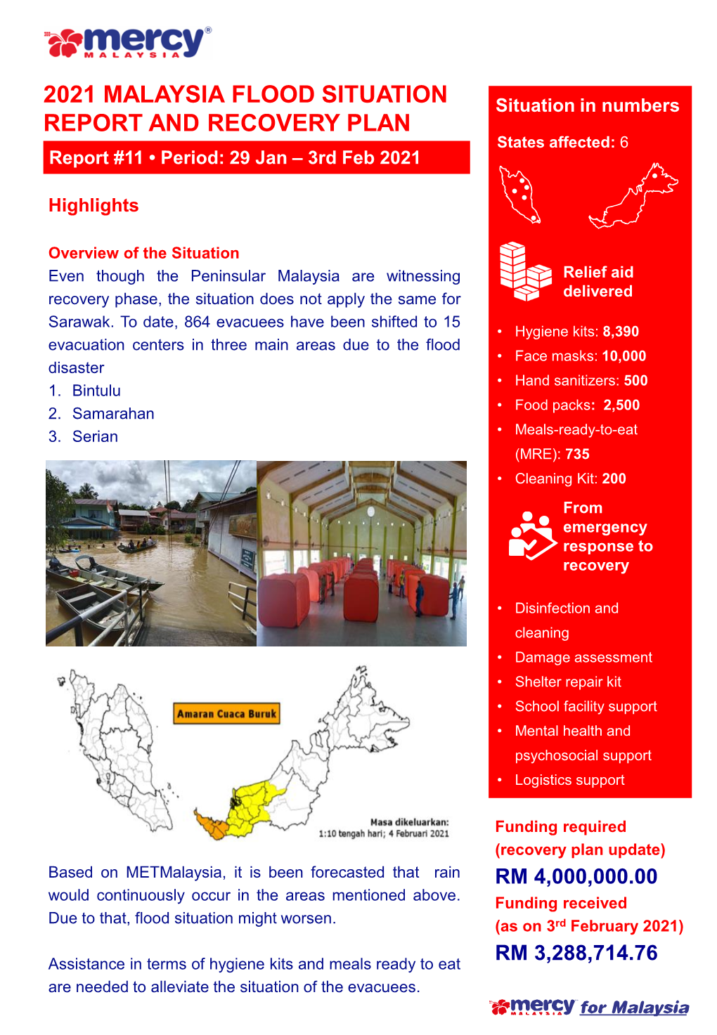 2021 Malaysia Flood Situation Report and Recovery Plan