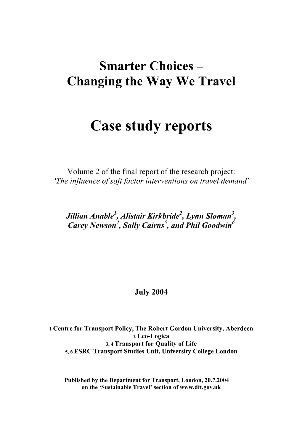 Case Study Reports