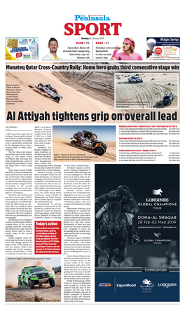 Al Attiyah Tightens Grip on Overall Lead