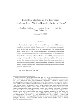 Evidence from Million-Rouble Plants in China*