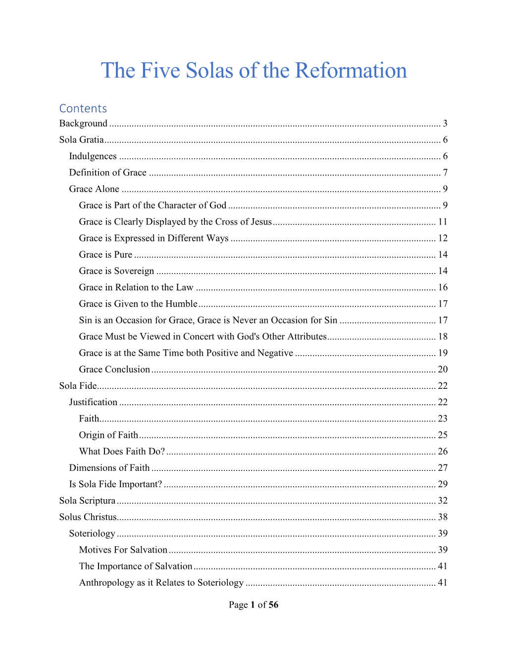 The Five Solas Of The Reformation Docslib 1271