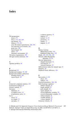 3D Interpretation Dense, 175 Direct, 175, 183, 189 Ego-Motion, 181