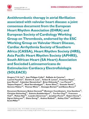 Antithrombotic Therapy in Atrial Fibrillation Associated with Valvular Heart Disease