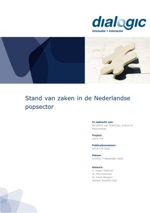 Stand Van Zaken in De Nederlandse Popsector