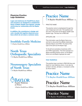 A Baylor-Healthtexas Affiliate Practice Name