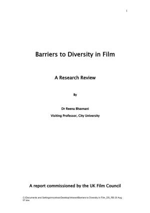 Barriers to Diversity in Film