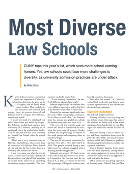 "Most Diverse Law Schools," the National Jurist, Winter 2019