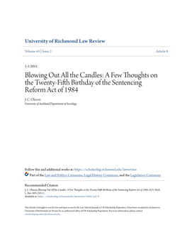 A Few Thoughts on the Twenty-Fifth Birthday of the Sentencing Reform Act of 1984, 45 U