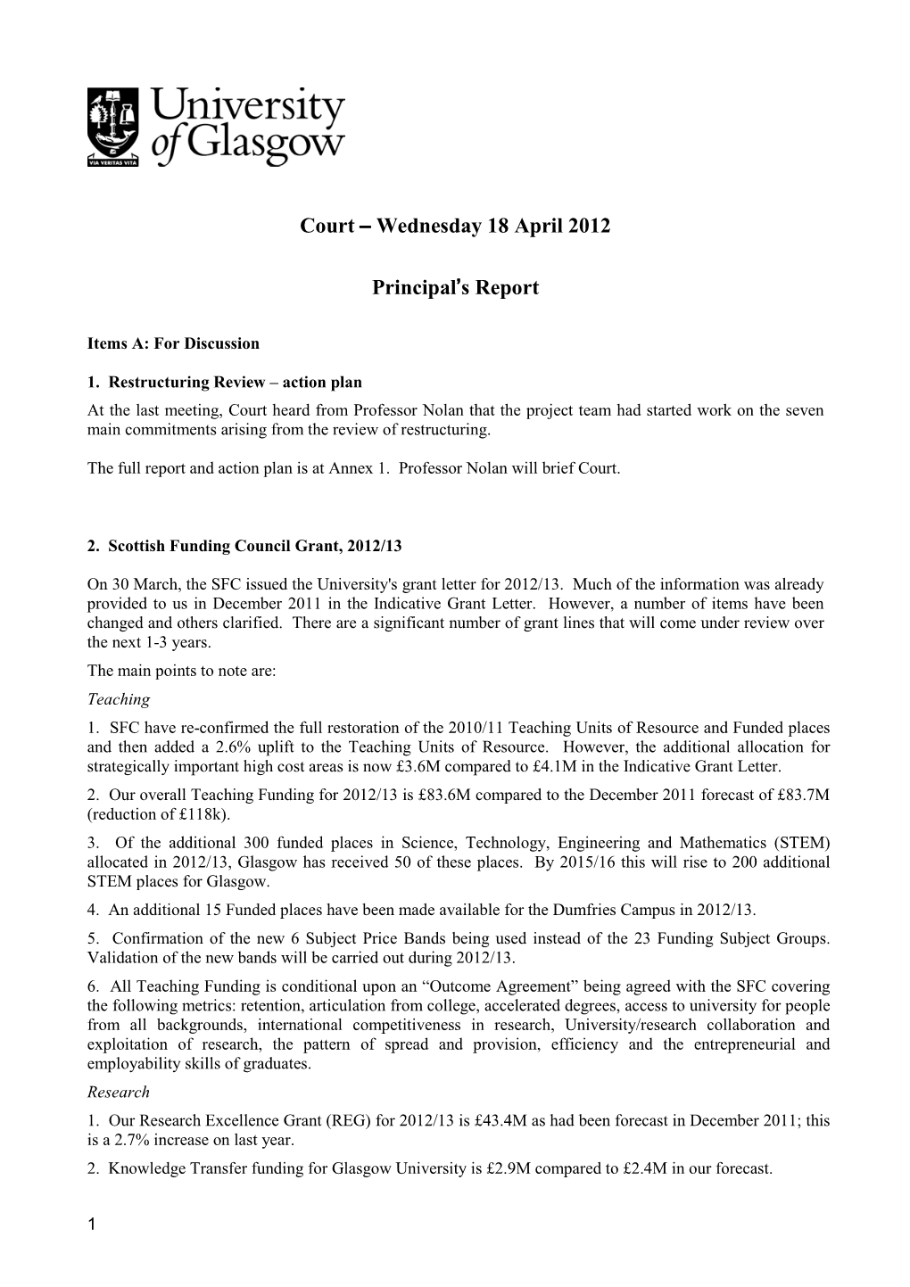 Court – Wednesday 18 April 2012 Principal's