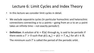 Lecture 6: Limit Cycles and Index Theory
