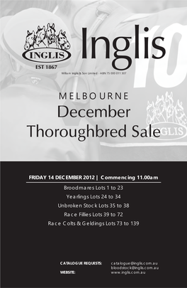December Thoroughbred Sale
