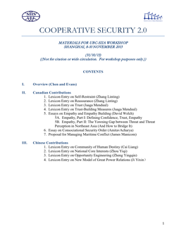 Cooperative Security 2.0