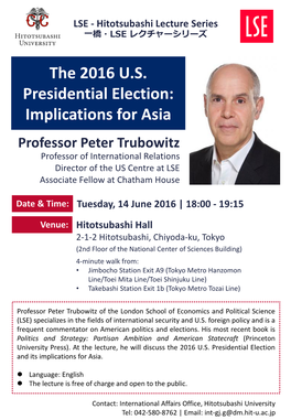 The 2016 U.S. Presidential Election: Implications for Asia
