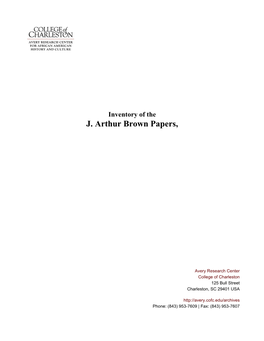 J. Arthur Brown Papers