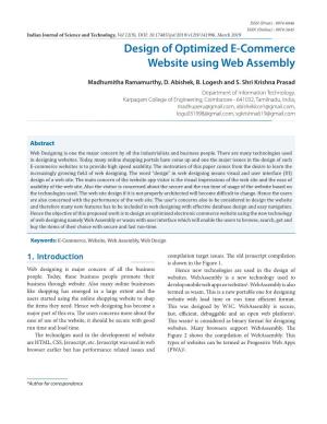 Design of Optimized E-Commerce Website Using Web Assembly
