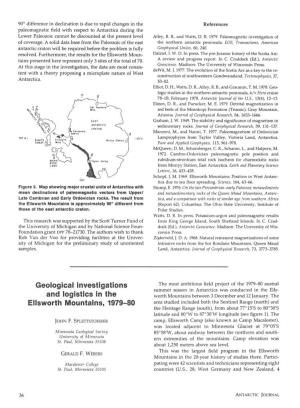 Geological Investigations and Logistics in the Ellsworth Mountains, 1979-80