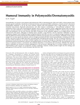 Humoral Immunity in Polymyositis/Dermatomyositis Ira N