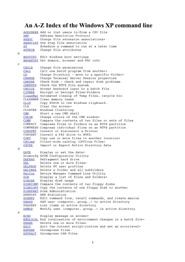 An A-Z Index of the Windows XP Command Line