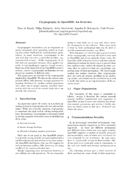 Cryptography in Openbsd
