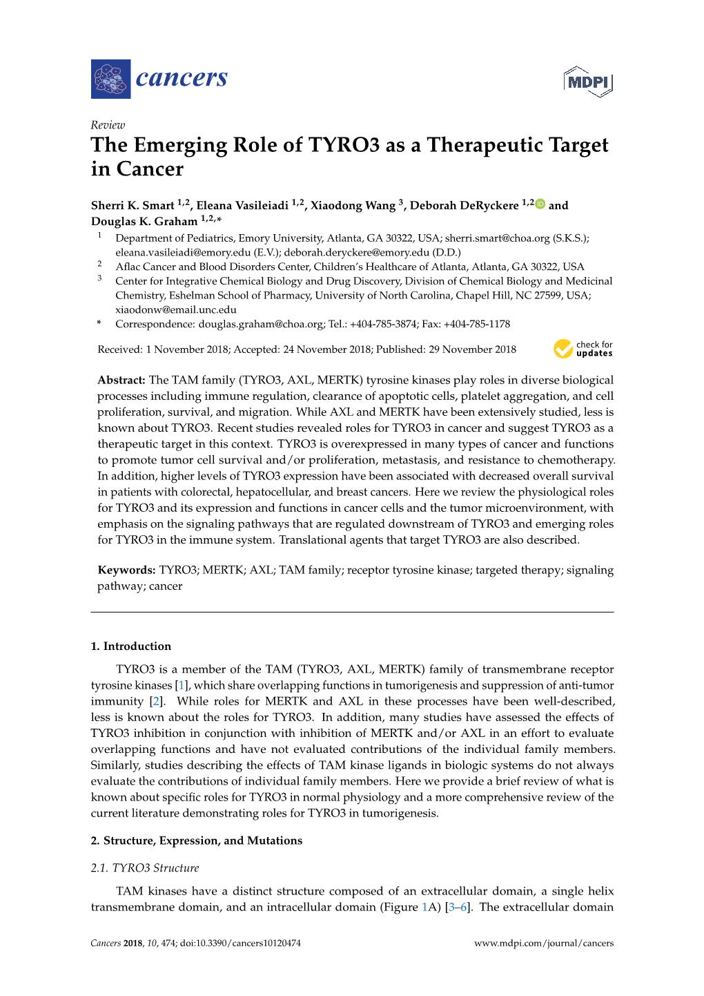 The Emerging Role of TYRO3 As a Therapeutic Target in Cancer