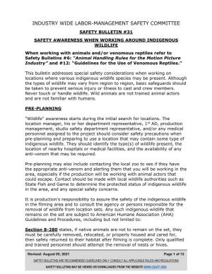 Industry Wide Labor-Management Safety
