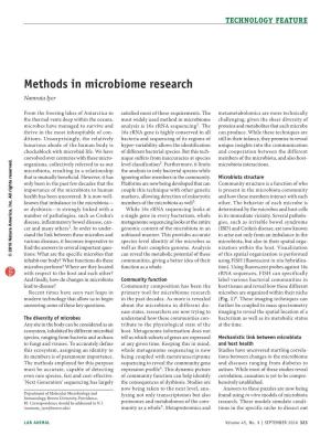 Methods in Microbiome Research Namrata Iyer