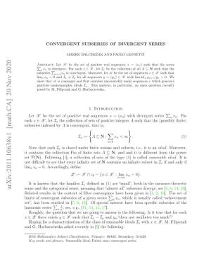 Arxiv:2011.10638V1 [Math.CA] 20 Nov 2020 X N .Hrazwk Se Eetyi [ in Recently Asked Horbaczewska G