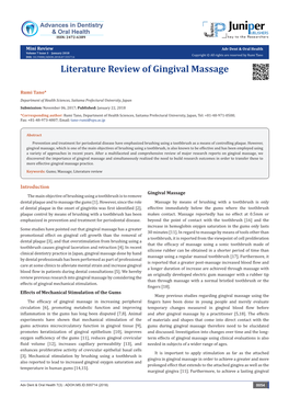 Literature Review of Gingival Massage
