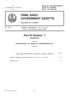 Tamil Nadu Government Gazette