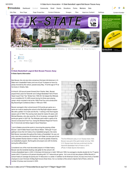 5/31/2016 Kstate Alumni Association Kstate Basketball Legend Bob Boozer Passes Away