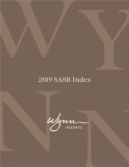 2019 SASB Index 2019 SASB INDEX