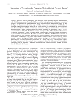 Mechanism of Formation of a Productive Molten Globule Form of Barstar† Bhadresh R