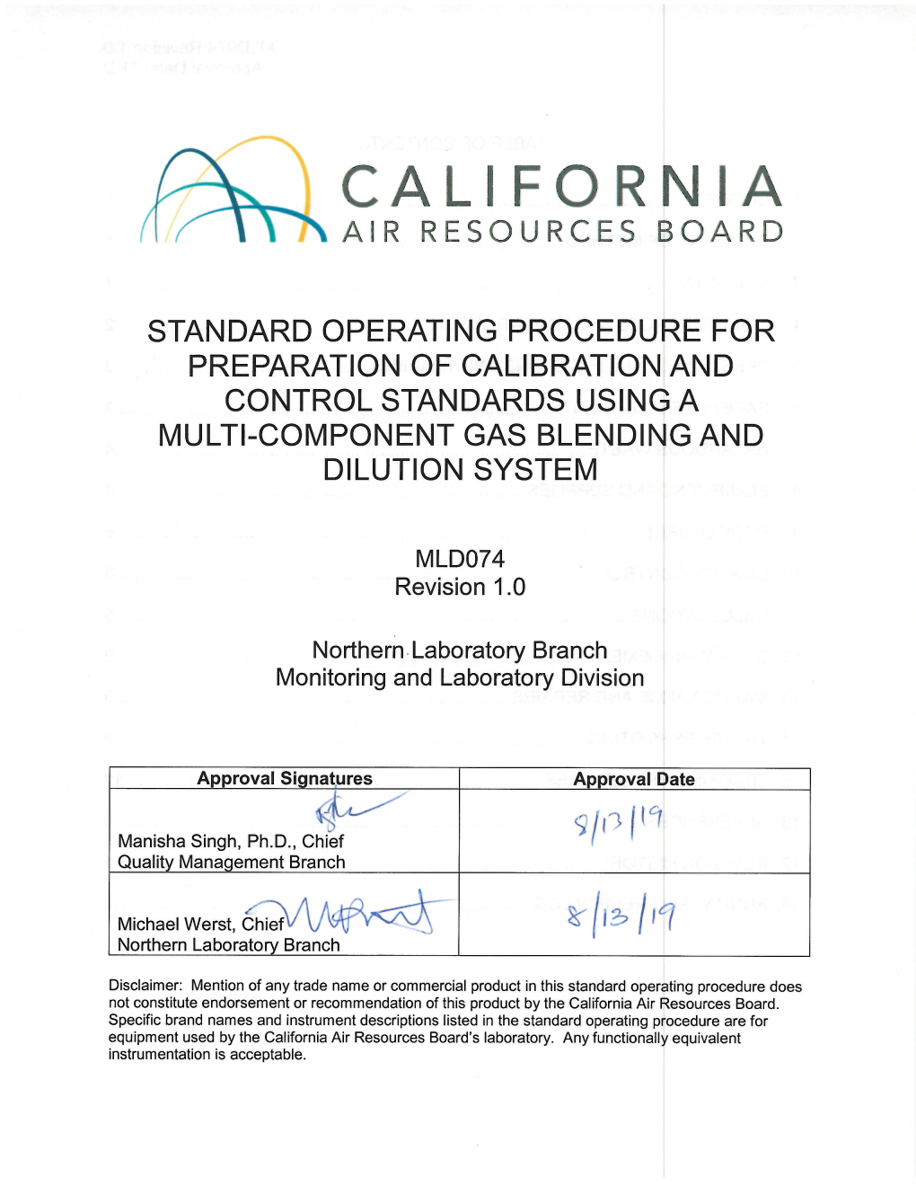 Preparation of Calibration and Control Standards Using a Multi-Component Gas Blending and Dilution System
