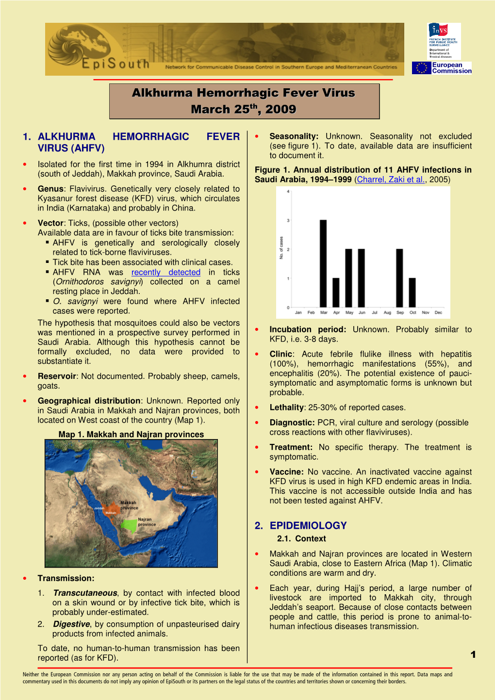 Alkhurma Hemorrhagic Fever Virus March 25 Th, 2009