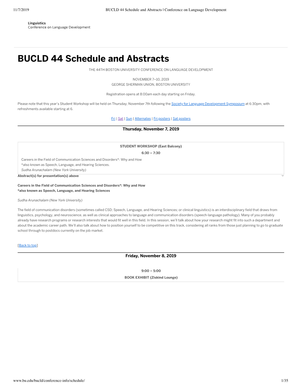 BUCLD 44 Schedule and Abstracts | Conference on Language Development