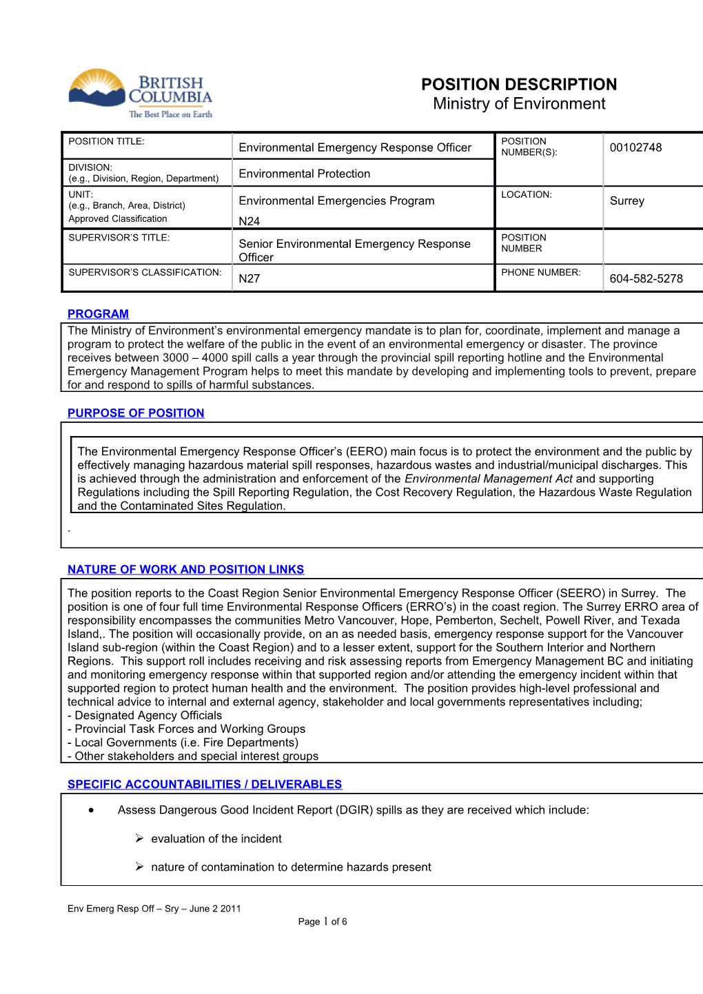 Position Description s15