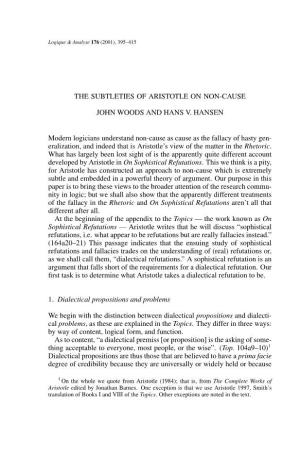 Page 395 the SUBTLETIES of ARISTOTLE on NON-CAUSE