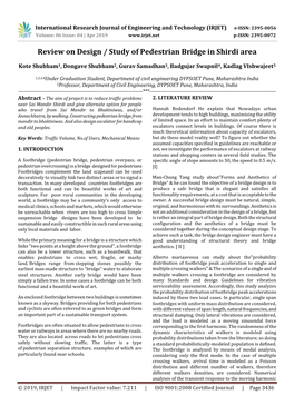 Review on Design / Study of Pedestrian Bridge in Shirdi Area